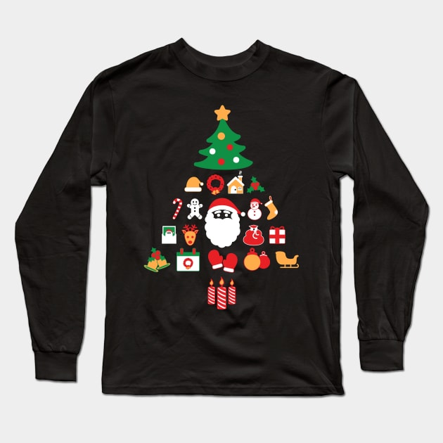 Christmas Tree From Christmas Symbols Long Sleeve T-Shirt by KsuAnn